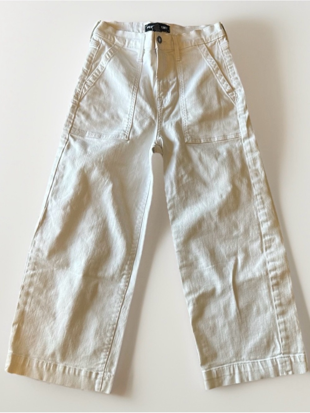 Permanent Wide Leg Crop Flare Jeans Women's Size 4 White Women’s Summer Small